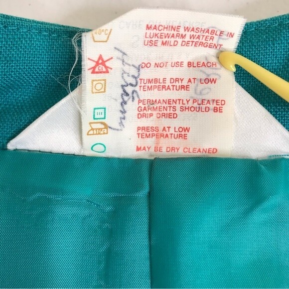 Vintage Tan Jay Div of Nygard Linen Blend Teal Open Front Blazer Jacket Women 12 - Picture 8 of 13